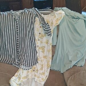 Elegant Striped Gray and Floral Yellow Maxi Dress